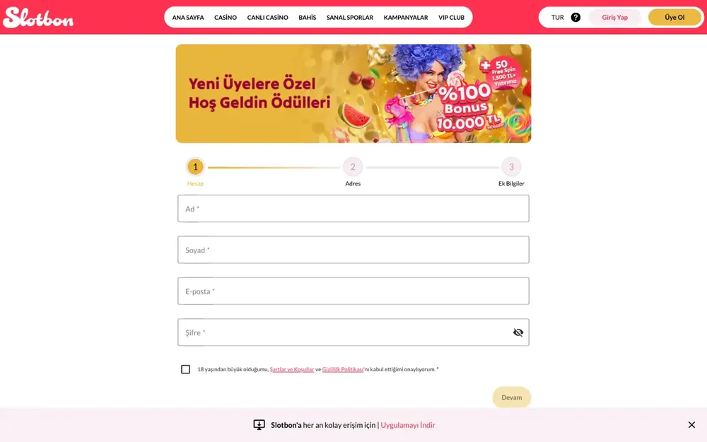 slotbon yeni üyelik
